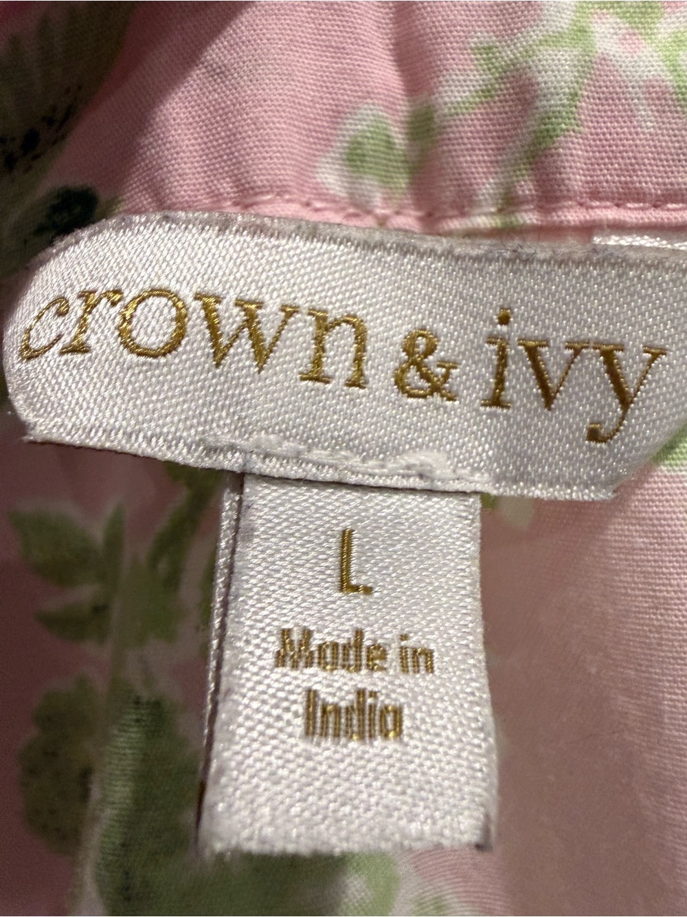 crown & ivy Pink Floral Tiered Dress with Green Botanical Print - Picture 2 of 5